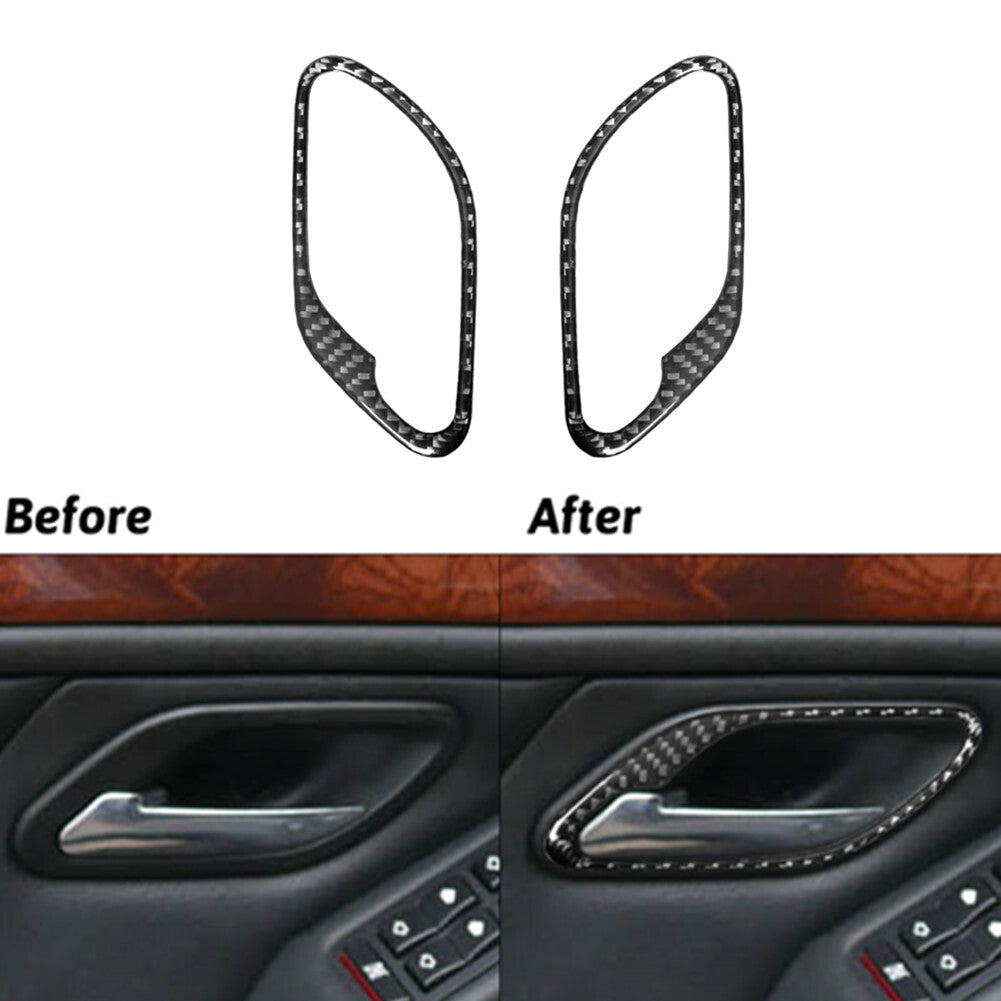 Front Door Handle Panel Cover Sticker Carbon Fiber Trim for BMW M5 E39 1998-2003