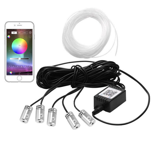 Multicolor Car LED RGB Interior EL Neon Strip atmosphere light APP Phone Control