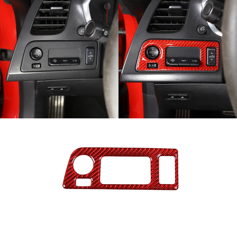Carbon fiber window lift switch button cover trim for Corvette C6 2005 - 2013
