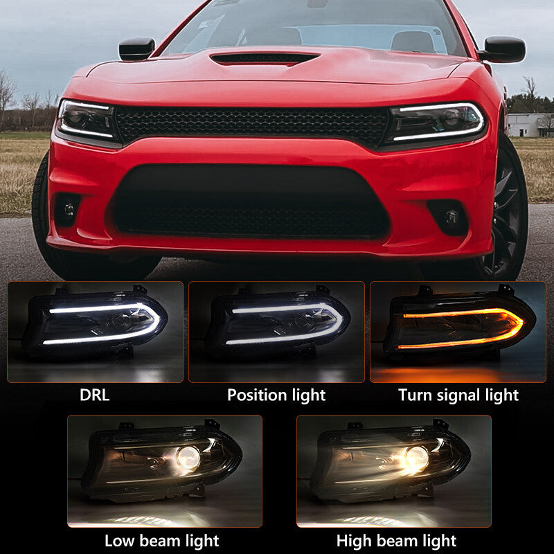 2P Suitable for 2022-2023 for Dodge Charger Halogen Projector Front Light (Left and Right)