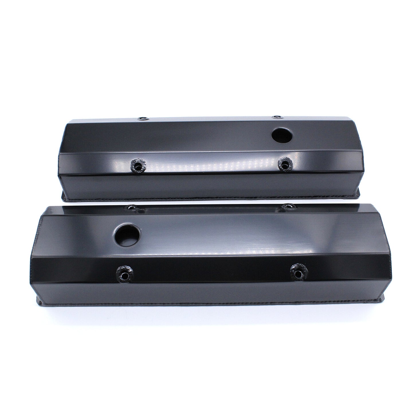 2 for Chevy Fabricated Aluminum Tall Valve Covers 1/4 Rail Suitable For SBC 327 383
