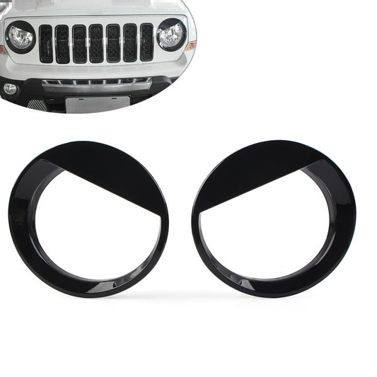 Angry Bird Style Front Headlight Cover Trim for Jeep Patriot 2011-2017