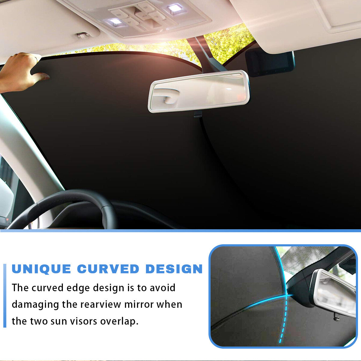 2x for Dodge Car Windshield Sun Shade UV Heat Block Rear Side Window Cover Visor