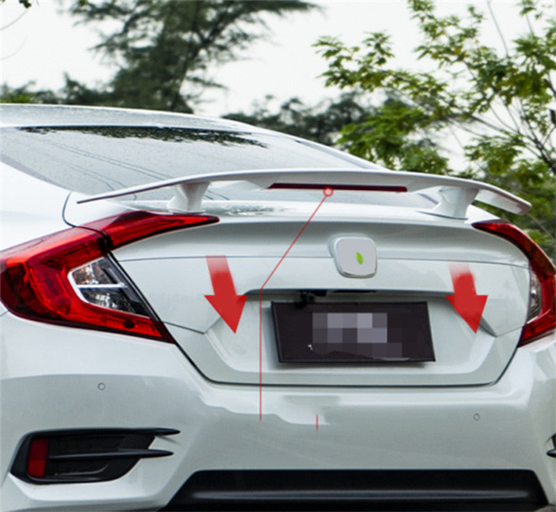 Pearl White Aircraft Rear Trunk Spoiler Wing Flap for Honda for Civic 10th 2016-2021