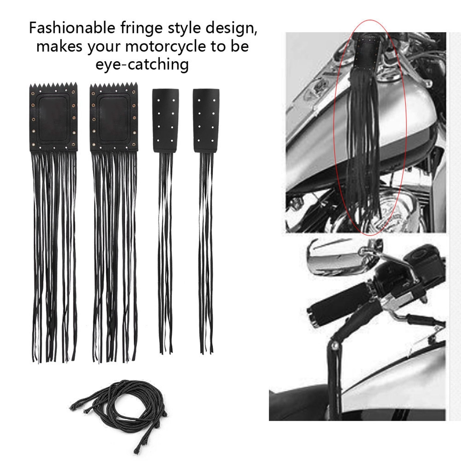 Hot 2pcs Motorcycle Handlebar Tassel Fringe Grip Cover Lever Cover Universal