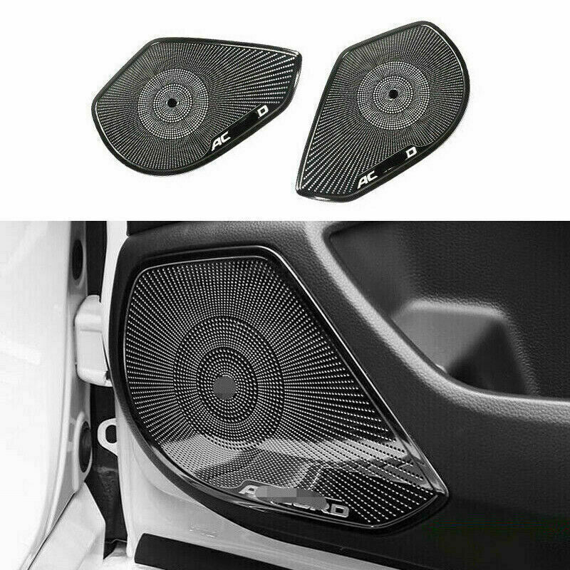 for Honda Accord 2018-2022 Black Steel Inner Door Speaker Frame Cover Trim 2pcs