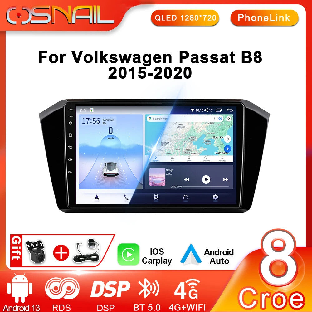 Screen Android Auto Car Radio for VW for Passat B8 GPS Navi Multimedia Video CarPlay