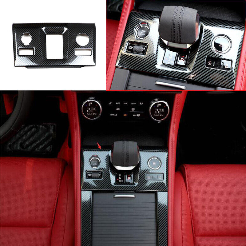 for Jaguar F-PACE 21-22 Carbon Fiber Steel Central Console Gear Shift Cover Trim