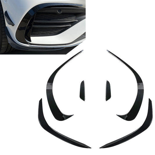 6PCs Front Bumper Lip Splitter Spoiler for Mercedes-Benz C-Class W206 Carbon