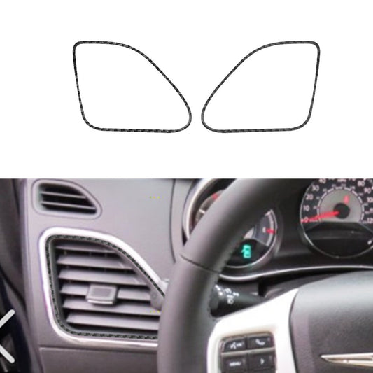 2Pcs Carbon Fiber Air Vent Outlet Frame Cover Trim for Chrysler 200 2011-2014