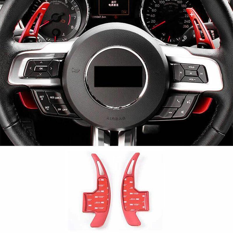 for Ford for Mustang 2015-2022 Red Aluminum Steering Wheel Shift Paddle Extension