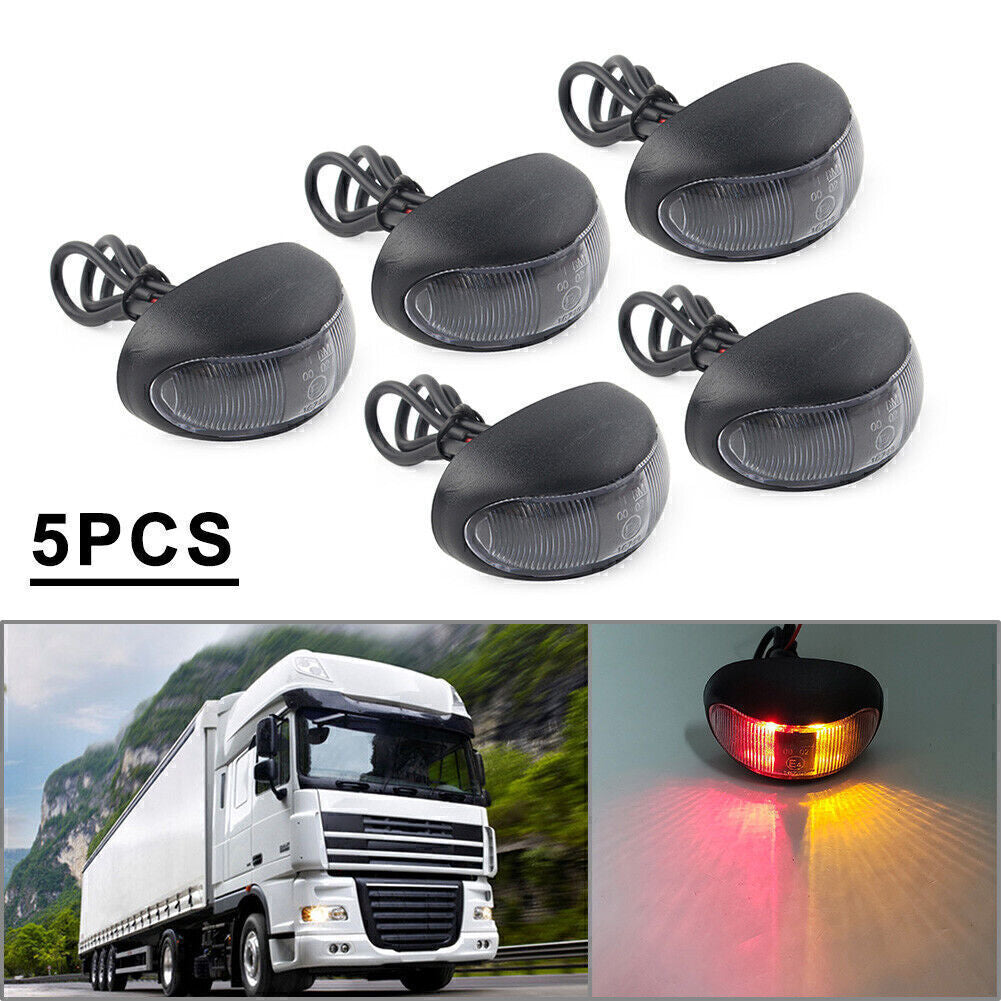 5x 2 LED Side Marker Trailer Lights Fit Truck Trailer RV Boat Red Yellow