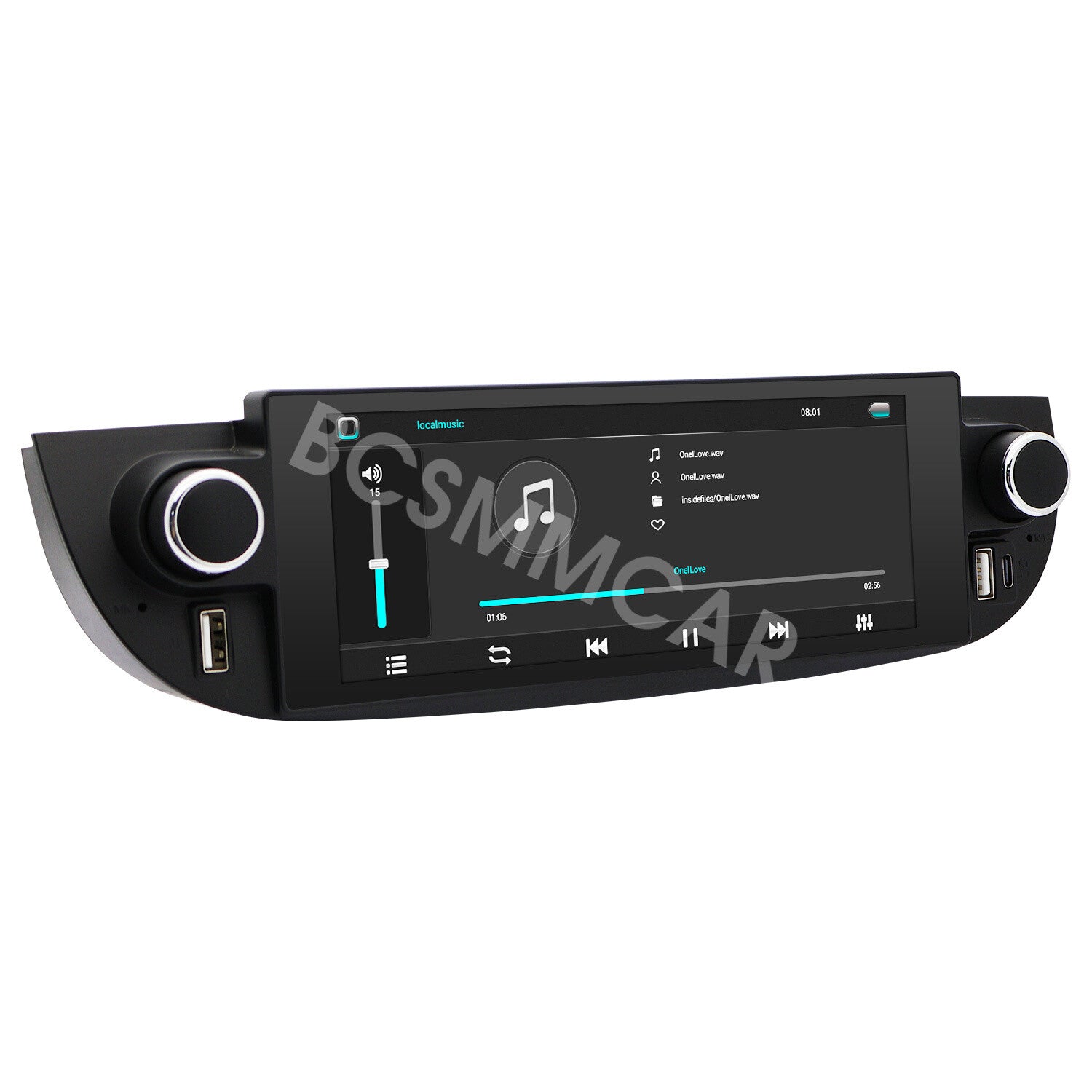 1Din Radio Player Touch Screen Mirror Link Head Unit Fit for Fiat 500 2007-2018