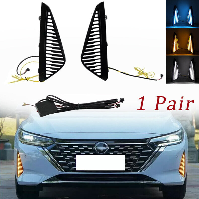 1 Pair for Nissan Sentra 2024 Led Daytime Running Light Fog Lamp W Turn Signal