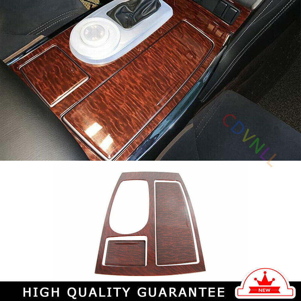 Console Gear Shift Frame Cover Trim for Nissan Armada Y62 2017-20 Red Wood Grain