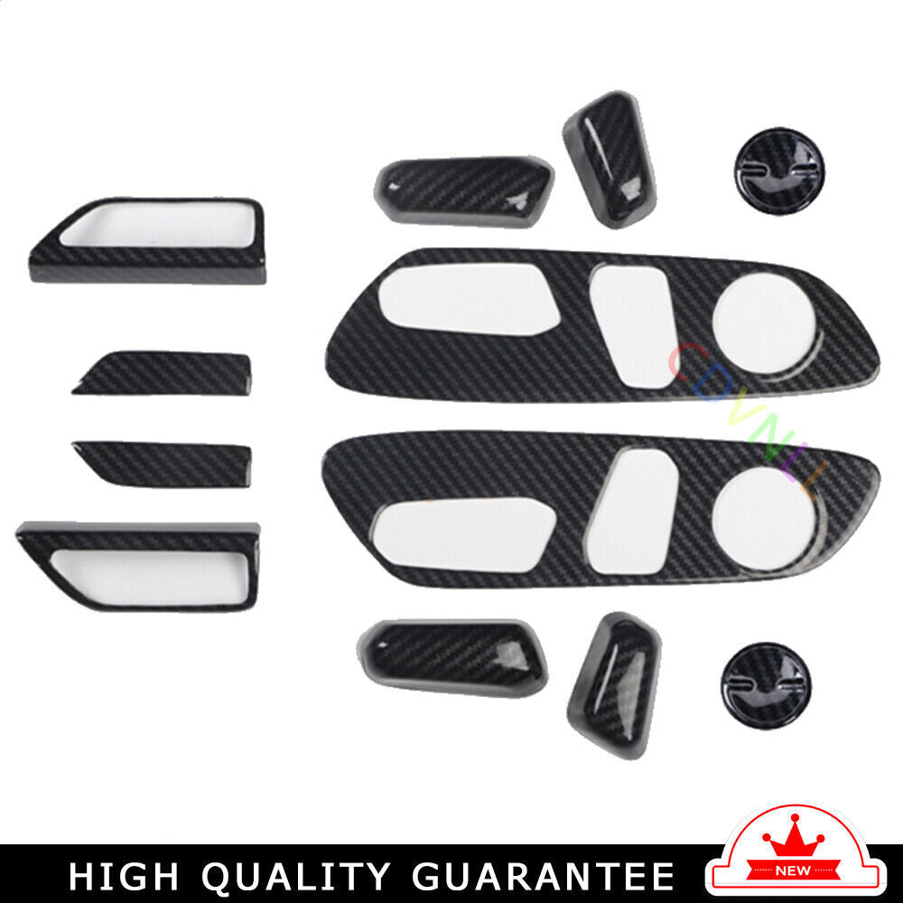 Car Interior Decoration Full Set 12PCS for Lexus for ES 2018-2021 Black Carbon Fiber