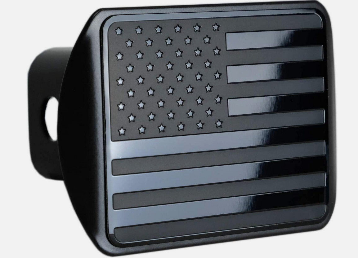 Car mount plug cap trailer tow receiver 2.5 inch American flag black  for ford