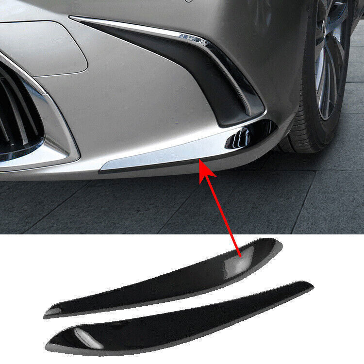 Black Steel Front Bumper Side Lip Molding Cover for Lexus ES350/300H/250 2019-23
