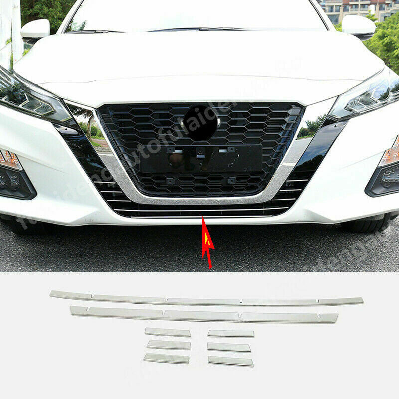 Chrome Front Bumper Grille Cover Strip Trim 8P for Nissan Teana Altima 2019-2022