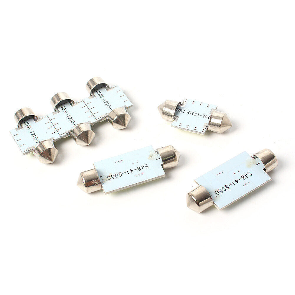14x Car White LED Lights Interior Package Fit T10 31mm Map Dome + License Plate