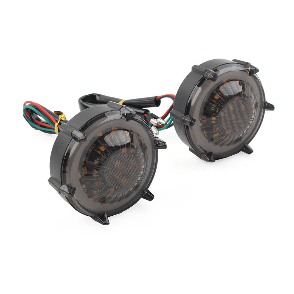 DRL LED Flashers Turn Signal Warning Lights Lamp Rotating Flowing Universal Blue