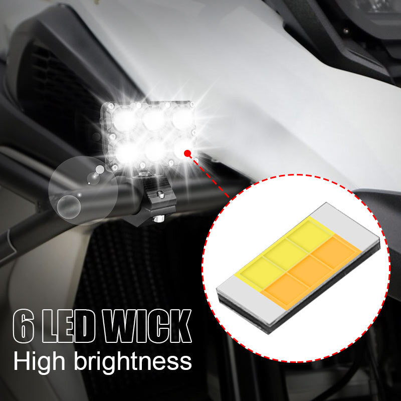 1X 24W Yellow White LED Work Light Bar Fog Driving Lamp Spot Pods Truck SUV ATV