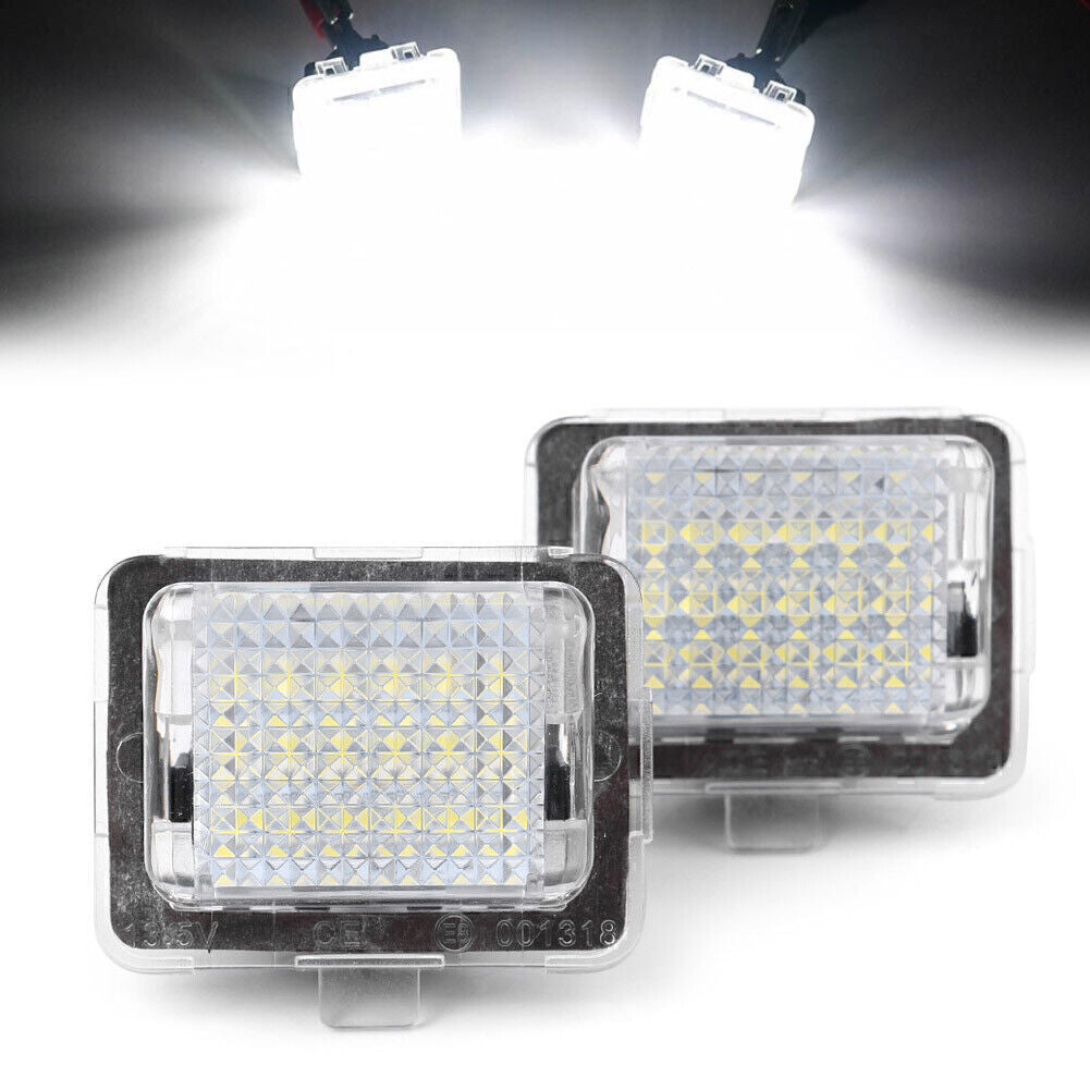 Pair LED License Plate Number White Lights for Mercedes Benz W204 W212 W221 W216