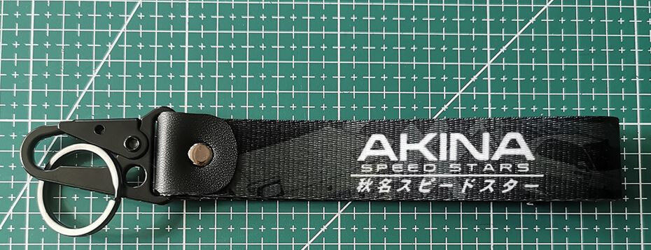 Car keychain/key ring with lanyard car accessories for Akina, black, suitable for Toyota .