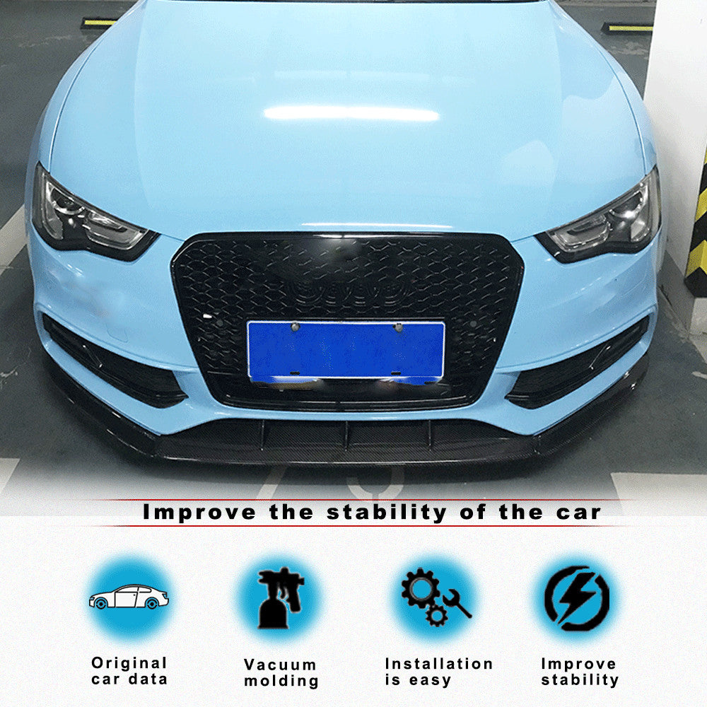 for Audi A5 Sline S5 12-16 Real Carbon Fiber Front Bumper Lip Spoiler Splitters