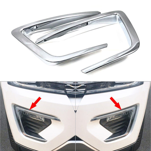 Front Fog Light Cover Lamp Trim Chrome Fit for Ford Expedition XLT (FX4) 2018-2020
