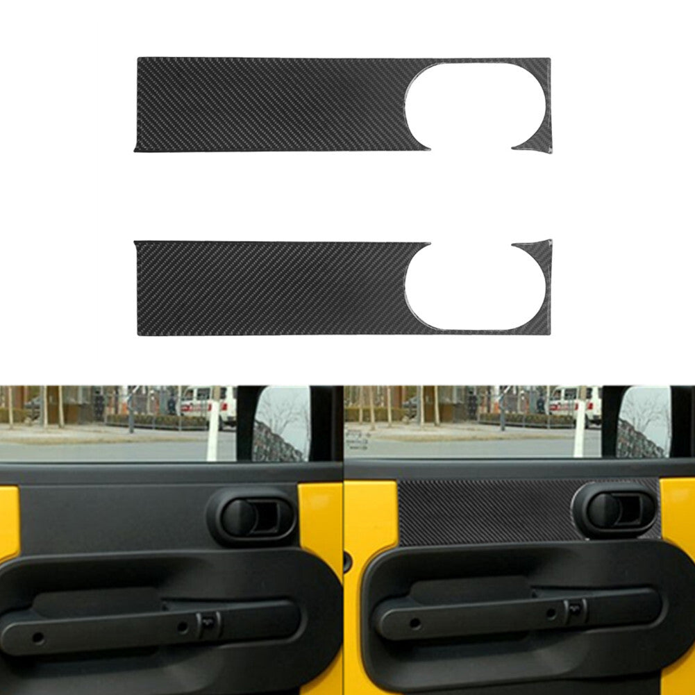 2Pcs Carbon Fiber Front Door Panel Cover Trim for Jeep for Wrangler 2007-2010