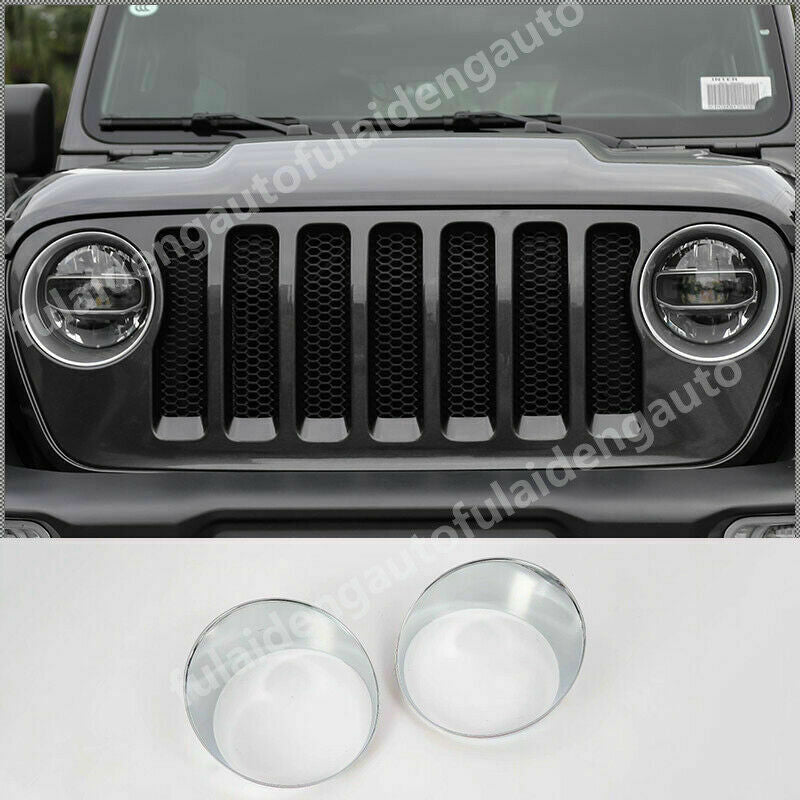 for Jeep for Wrangler JL 2018-2022 ABS Chrome Front Headlight Lamp Decor Cover Trim