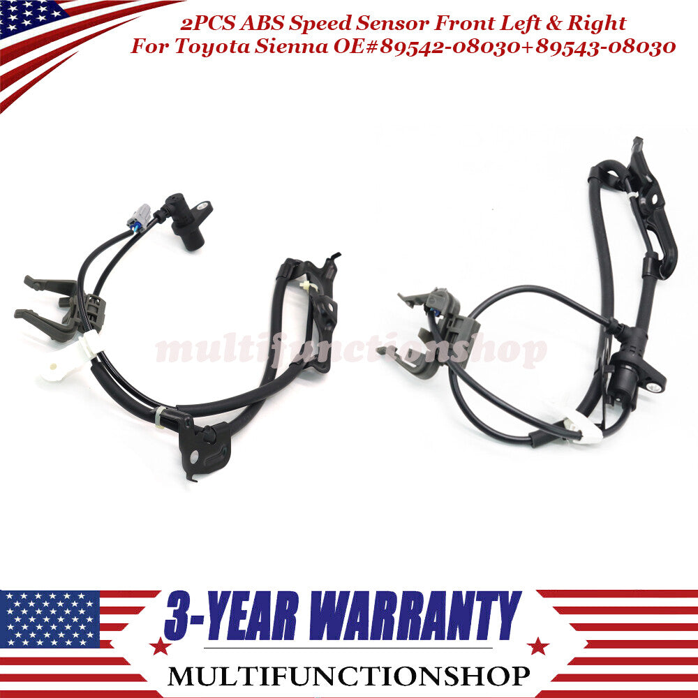 2PCS 89543-08030 ABS Speed Sensor Front LeftRight for Toyota for Sienna 3.5L 04-10