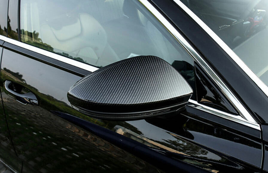 Fit for Audi A6 2019-2024 ABS Carbon Fiber Rear View Side Door Mirror Cover Trim