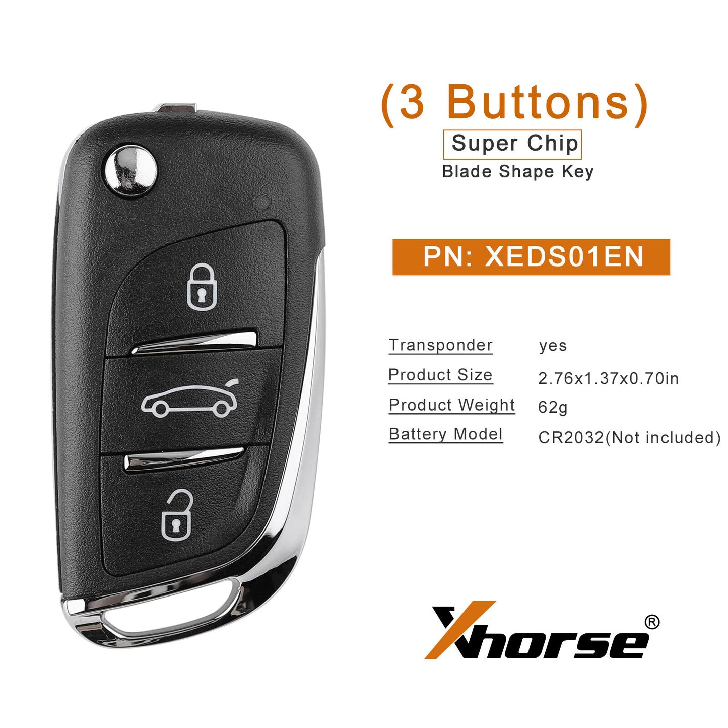 5Pcs XEDS01EN Super Remote Key for DS 3 Buttons Super Chip for Toyota