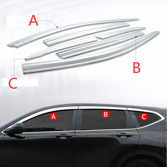 Chrome Window Visor Sun Rain Guard Vent Shade Deflector for Honda CR-V 2017-2022