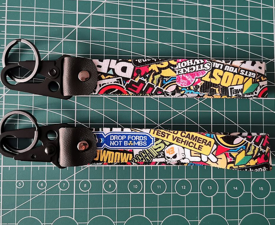 1 Car Keychain/Key Ring with Lanyard, Car Accessories, Graffiti for Mazda
