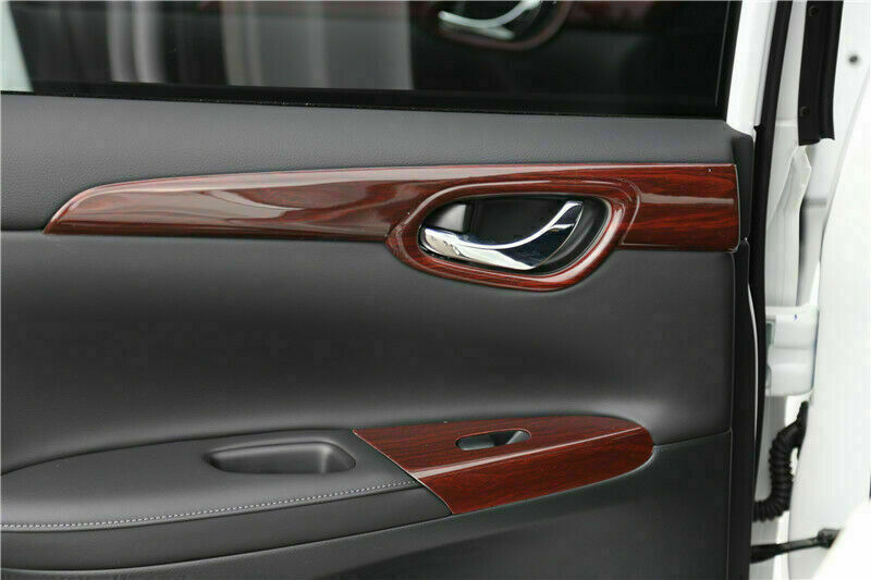 for Nissan Sentra Sylphy 2013-2019 Wood Grain Style Inner Door Panel Cover Trim