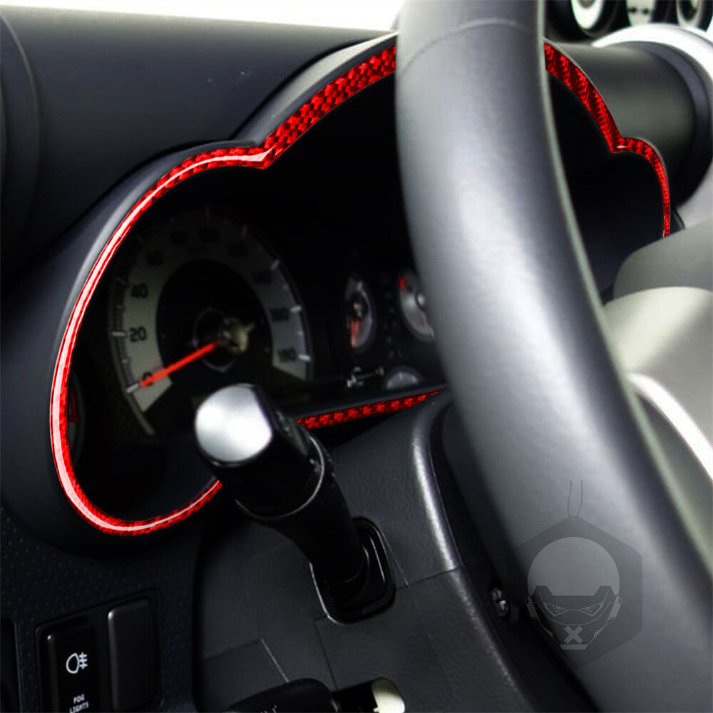 Red Carbon Fiber Dashboard Speedometer Panel Cover For Toyot@ FJ Cruiser 2007-21