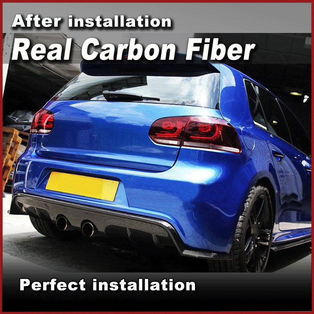 Fit for Volkswagen for Golf 6 VI MK6 R20 12-14 REAL Carbon Rear Bumper Diffuser Lip