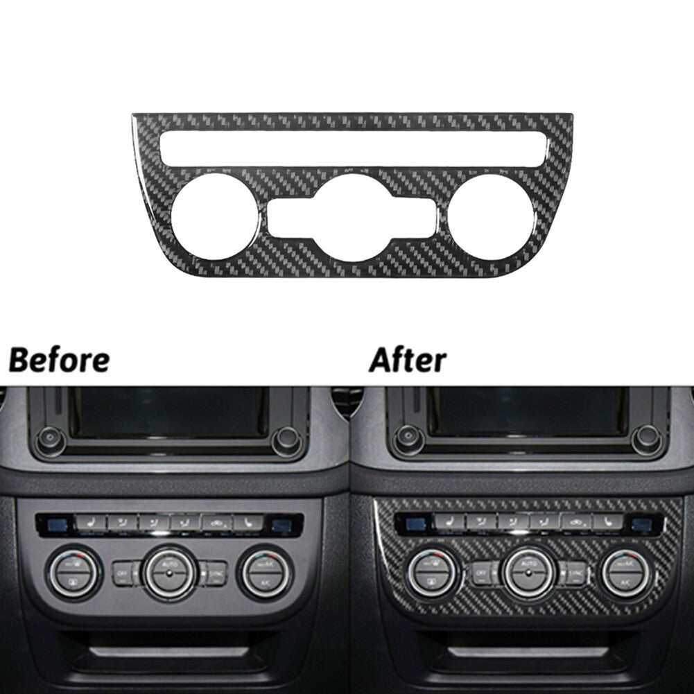 Carbon Fiber Climate Control AC Frame Cover Trim for Volkswagen for Tiguan 2013-2017
