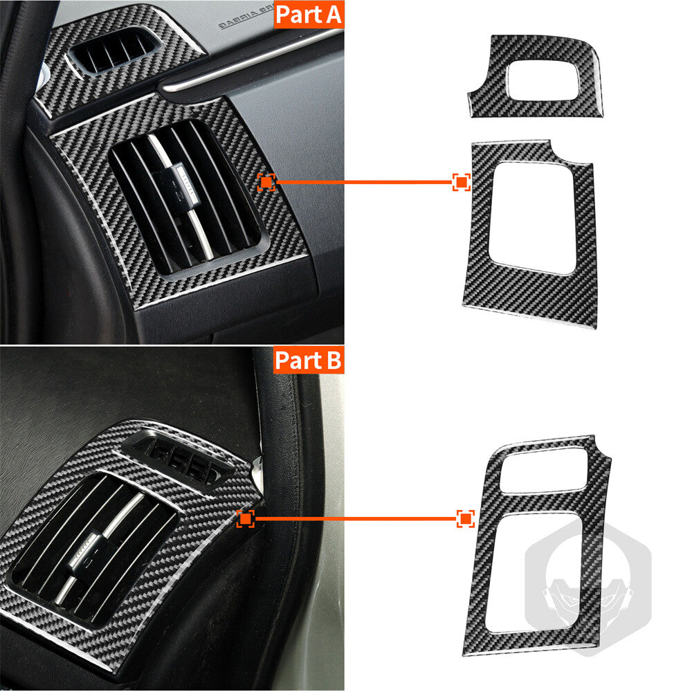 Kit For Toyot@ Prius 2012-2015 RHD Side Air Vent Outlet Panel Cover Carbon Fiber