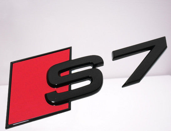 for Audi S7 rear badge boots, trunk stickers, badges, nameplates, gloss black
