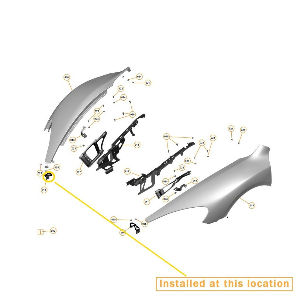 Mudguard Reinforcement Bracket for McLaren 650 675 (Right) Equipment Manufacturer: 11A7623CP