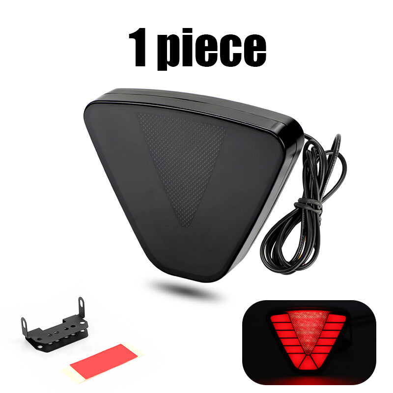 Universal F1 Style LED Strobe FLASH Rear Stop Tail Lamp Triangle Brake Light Red