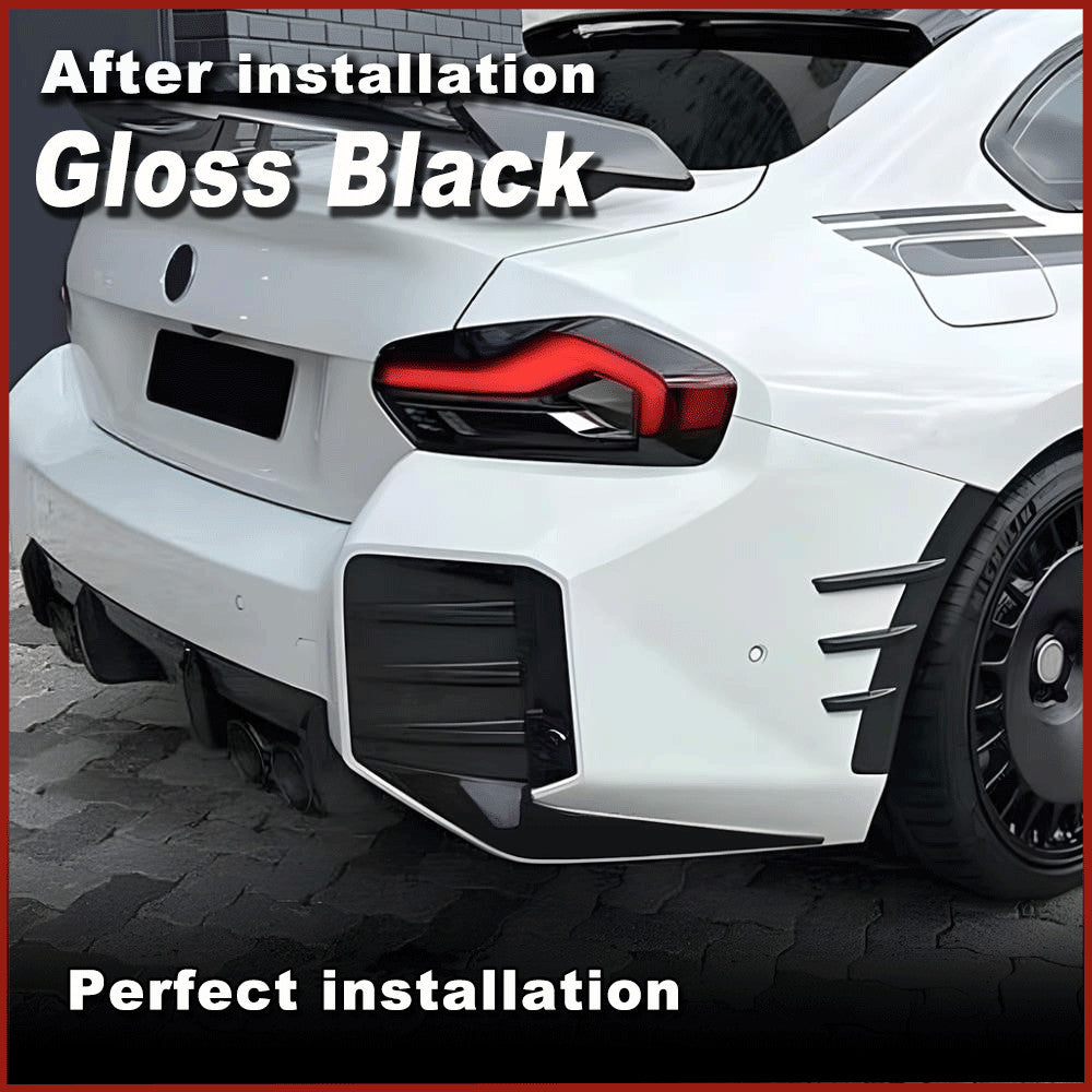 For BWM M2 G87 2022-2024 Gloss Black Rear Bumper Side Vent C Blade Trim Canards