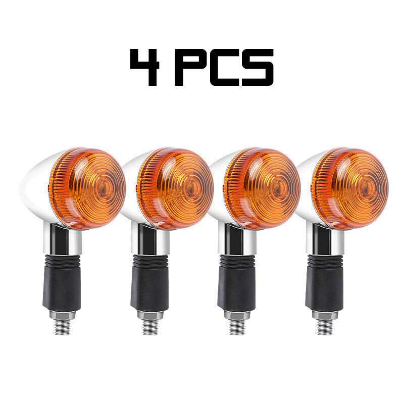 4pcs Motorcycle Bullet Brake Blinker Turn Signal Light Chrome Lamp Universal