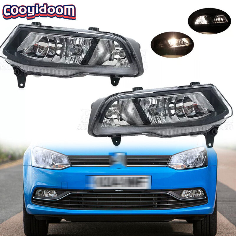 LHRH Front Bumper Fog Light Fog Lamp for VW Polo 6C Hatchback 2014-2018