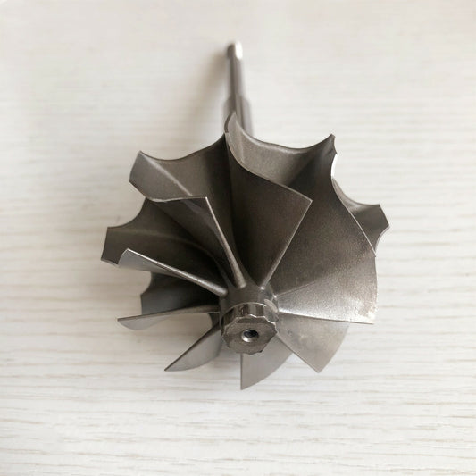 K26 54.55x64.4 mm 9 blades 136.5 mm shaft length turbine wheel and shaft/turbine wheel
