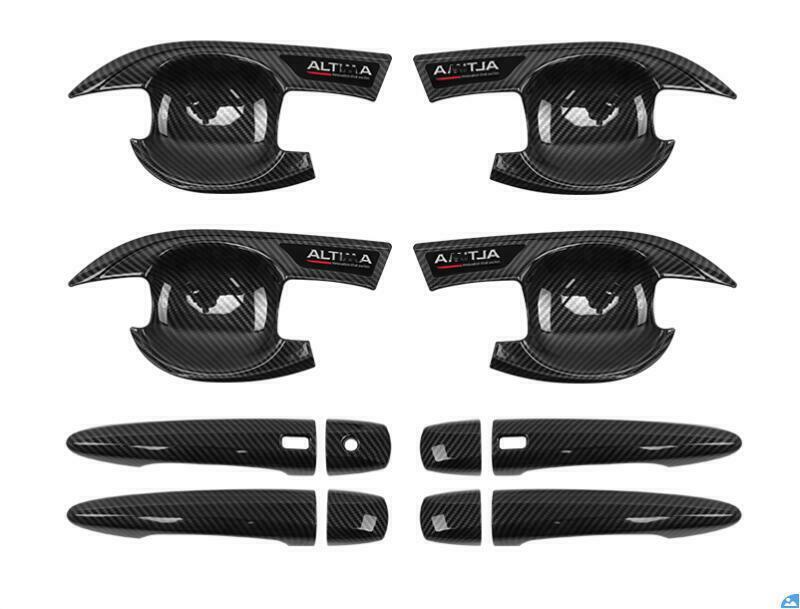 12P for Nissan Altima 2019-2022 Carbon Fiber Outside Door Handle+Bowl Cover Trim